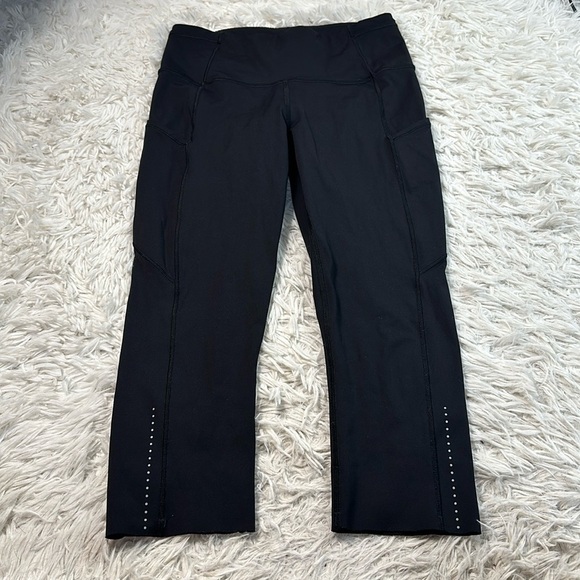 Lululemon Fast & Free Crop II *Nulux 19" Black - Picture 1 of 5
